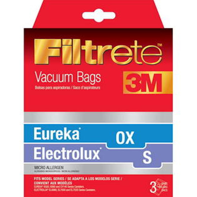 ELECTROLUX HOME CARE PRODUCTS INC, 3M Filtrete Vacuum Bag For Electrolux S/Eureka OX/Sanitaire S, Micro Allergen 3 pk