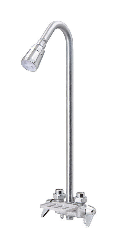 B&K INDUSTRIES, B & K Chrome Plated Brass Waterways 2.5 GPM 80 PSI Utility Shower Faucet with Soap Dish