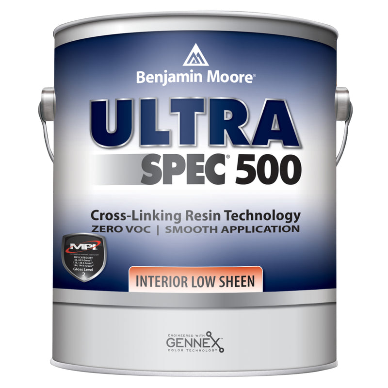 BENJAMIN MOORE & CO, Benjamin Moore  Ultra Spec 500  Low Sheen  Base 2  Acrylic Copolymer  Paint  1 gal. (Pack of 4)