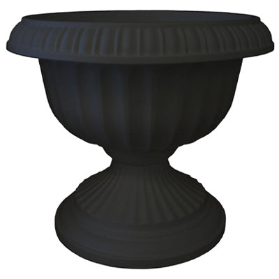 Bloem, Bloem 14.8 in. H X 17.8 in. D Plastic Grecian Urn Flower Pot Black