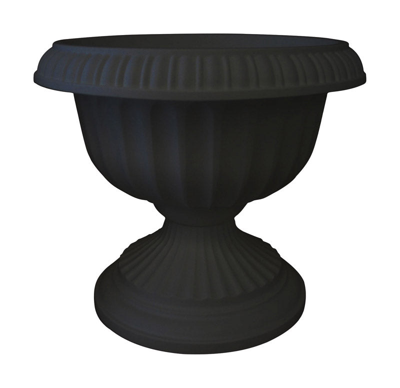 Bloem, Bloem 14.8 in. H X 17.8 in. D Plastic Grecian Urn Flower Pot Black