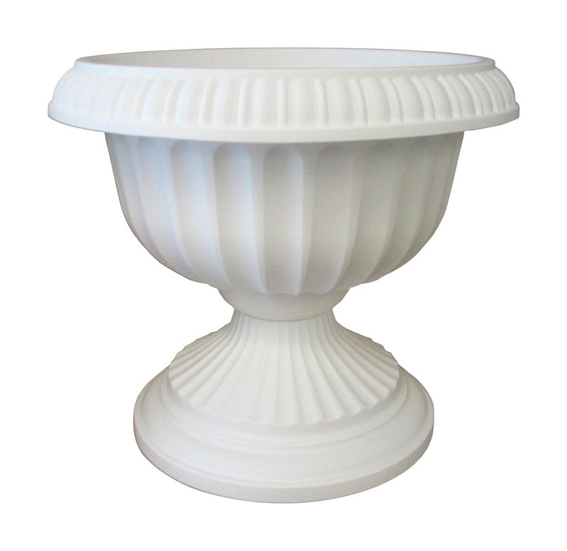 BLOEM LLC, Bloem Grecian Urn 10.5 in. H X 12 in. D Plastic Flower Pot Casper White