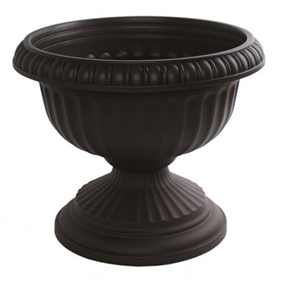 BLOEM LLC, Bloem  Grecian Urn  10.5 in. H x 12 in. Dia. Plastic  Flower Pot  Black