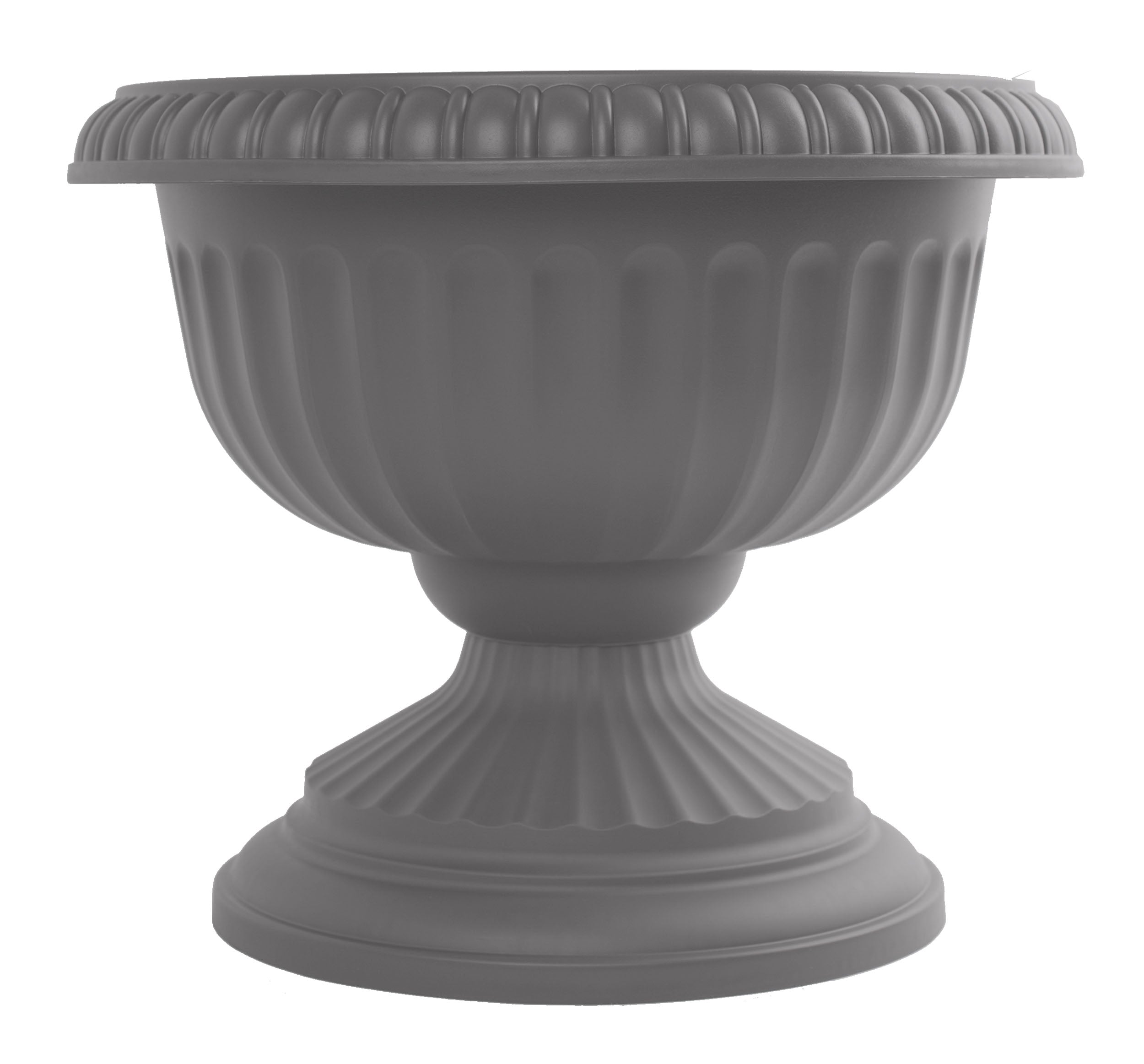 Bloem, Bloem  Grecian Urn  10.5 in. H x 12 in. Dia. Plastic  Flower Pot  Charcoal