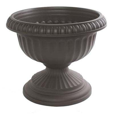 Bloem, Bloem  Grecian Urn  10.5 in. H x 12 in. Dia. Plastic  Flower Pot  Charcoal