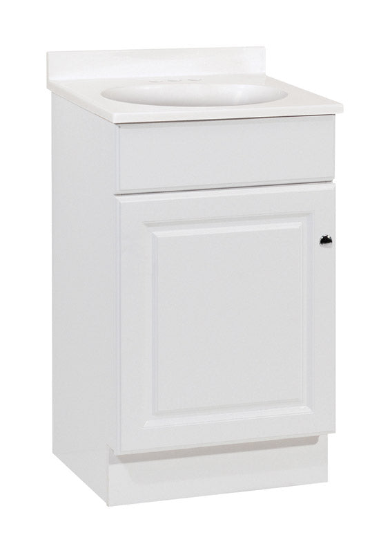 RSI HOME PRODUCTS, Continental Cabinets Single Satin White Vanity Combo 18 in. W X 16 in. D X 32 in. H