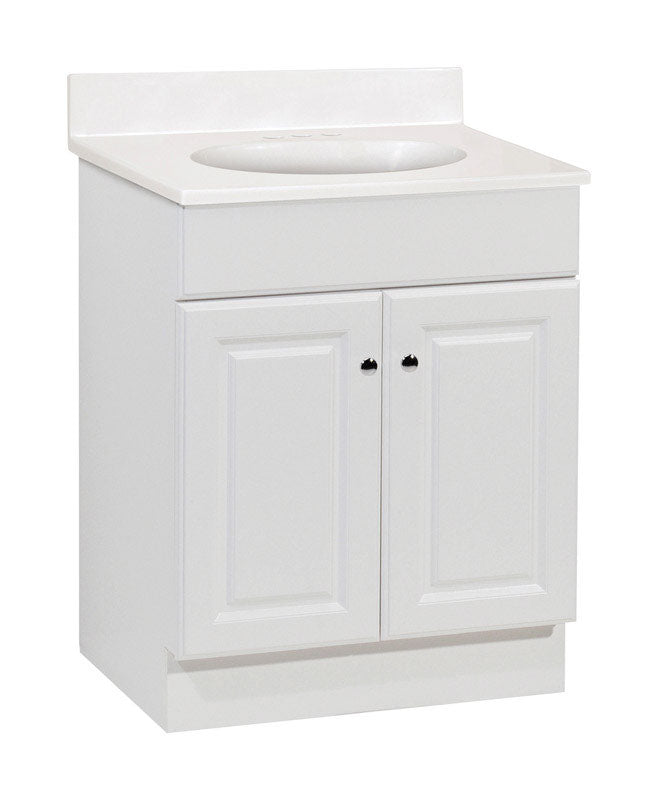 RSI HOME PRODUCTS, Continental Cabinets  Single  Satin  White  Vanity Combo  24 in. W x 18 in. D x 32 in. H