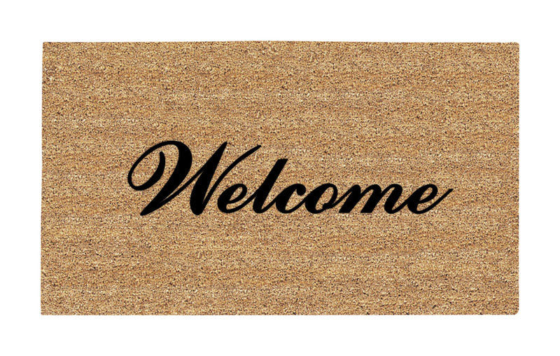 AMERICO MFG COMPANY LLC, DeCoir 16 in. L X 27 in. W Tan/Black Fancy Welcome Entrance Mat