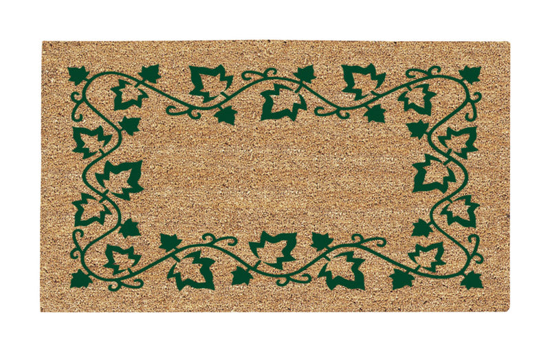 AMERICO MFG COMPANY LLC, DeCoir 16 in. L X 27 in. W Tan/Green Ivy Border Entrance Mat