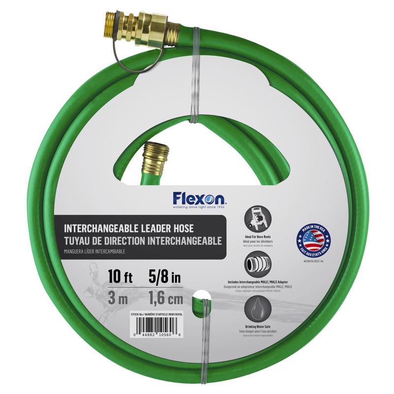 FLEXON INDUSTRIES DIV US WIRE CABLE, Flexon 5/8 in. D X 10 ft. L Medium Duty Leader Hose