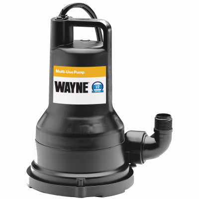 WAYNE WATER SYSTEMS, Keeney Thermoplastic Switchless Bottom AC Utility Pump 2600 GPH 1/2 HP 115V, 7.3 W in.