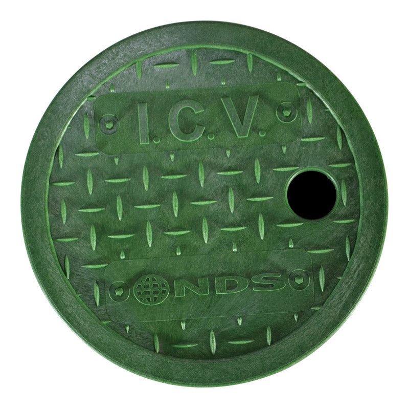 Nds, NDS ICV Green Plastic Round Valve Box Cover 2 H x 6 W x 0.15 Thick in.