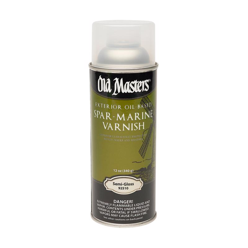 DIAMOND VOGEL INC, Old Masters Semi-Gloss Clear Oil-Based Marine Spar Varnish Spray 12.8 oz