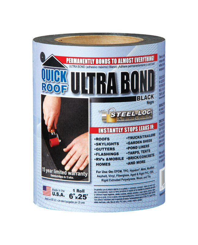 COFAIR PRODUCTS, Quick Roof Ultra Bond 6 in. W X 25 ft. L Tape Self-Adhesive Roof Repair Black