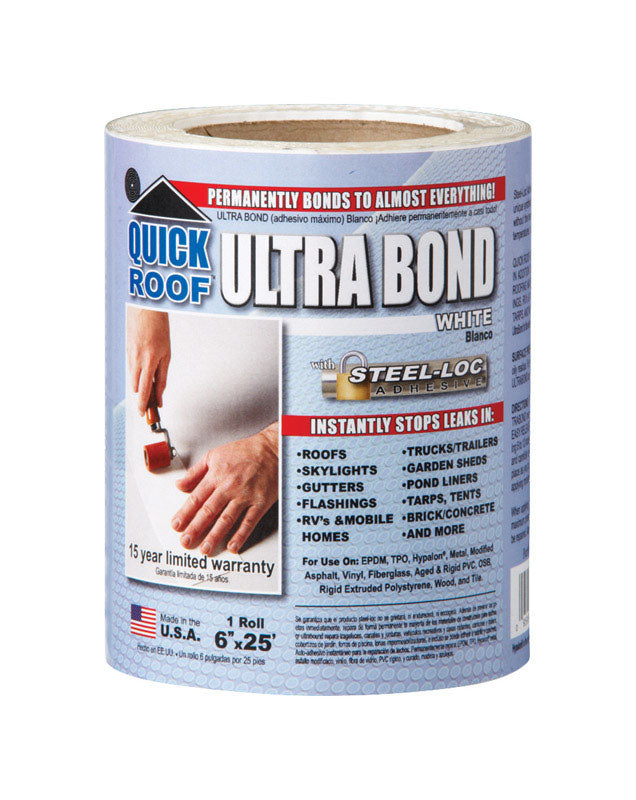 COFAIR PRODUCTS, Quick Roof Ultra Bond 6 in. W X 25 ft. L Tape Self-Adhesive Roof Repair White