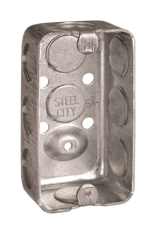 THOMAS & BETTS, Steel City 10.3 cu in Rectangle Galvanized Steel 1 gang Utility Handy Box Silver