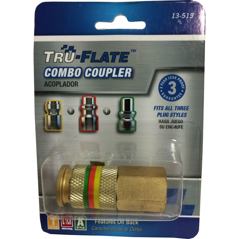 HIGHLINE WARREN LLC, Tru-Flate Combo Coupler Brass Universal Coupler 1/4 Female 1 pc