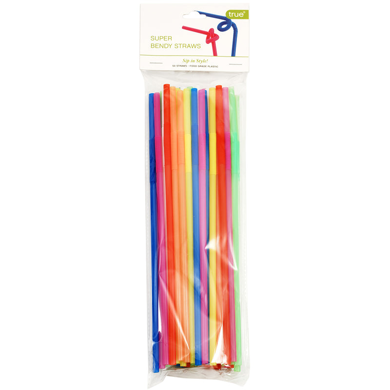 TRUE FABRICATIONS INC, True Assorted Plastic Drinking Straws (Pack of 12)