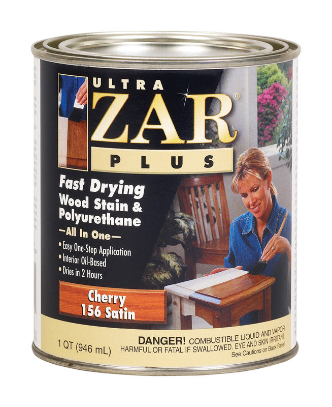 UNITED GILSONITE LABS, ULTRA ZAR  Plus  Satin  Cherry  Oil-Based  Fast-Drying Wood Stain and Polyurethane  1 qt. (Pack of 4)