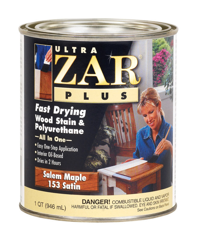 UNITED GILSONITE LABS, ULTRA ZAR  Plus  Satin  Salem Maple  Oil-Based  Fast-Drying Wood Stain and Polyurethane  1 qt. (Pack of 4)