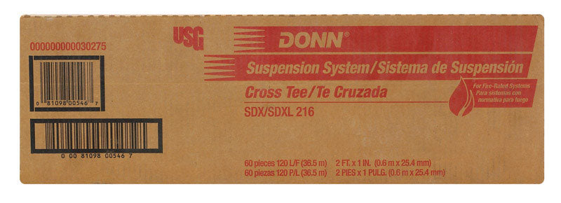 USG INTERIORS INC, USG Donn Brand SDX/SDXL216 1 in. L x 0.942 in. W Cross Tee (Pack of 60)