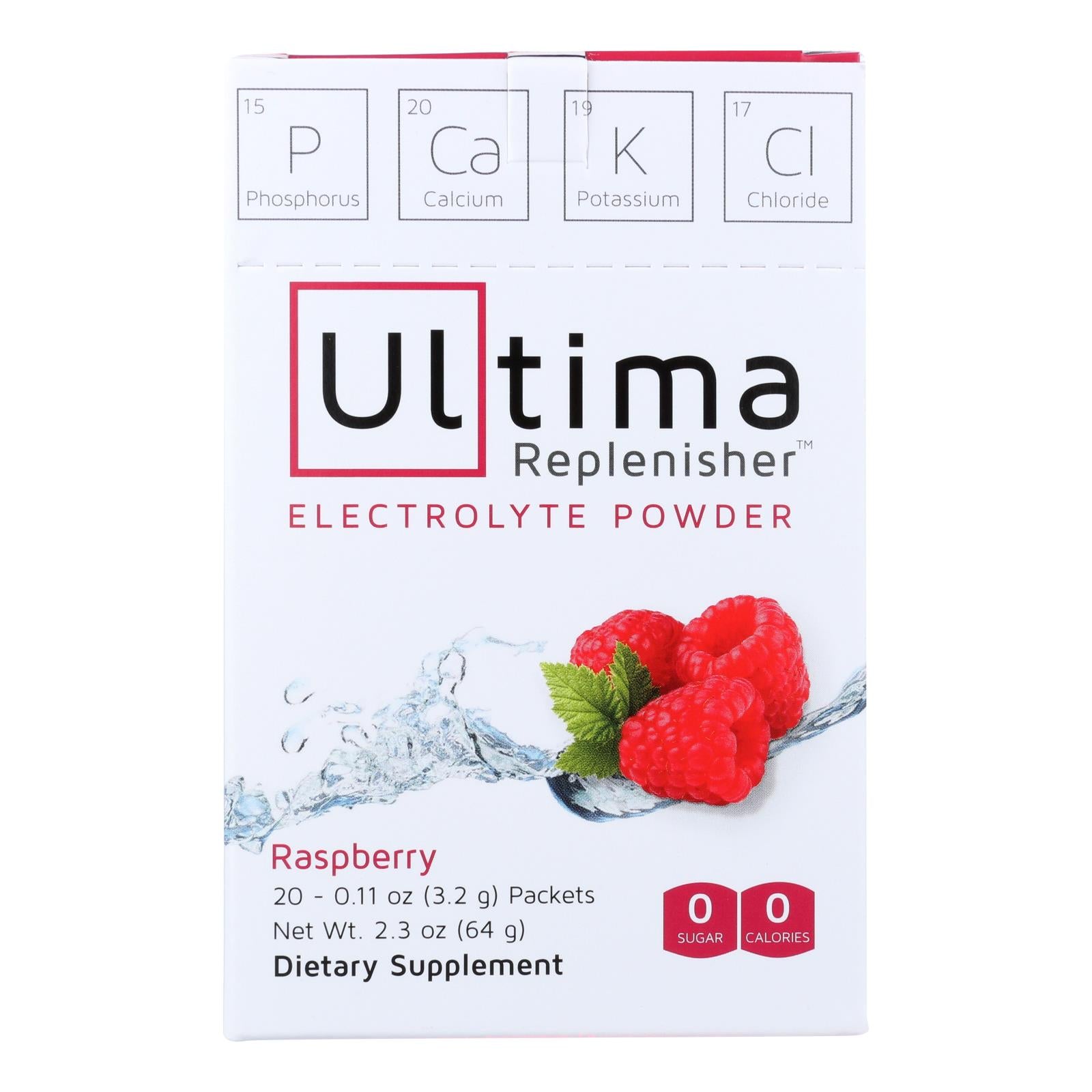 Ultima Replenisher, Ultima Replenisher Electrolyte Powder - Raspberry - 20 count