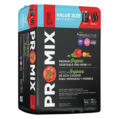 PRO-MIX, Ultimate Organic Vegetable & Herb Mix Soil, Compressed Bale, 2-Cu. Ft.