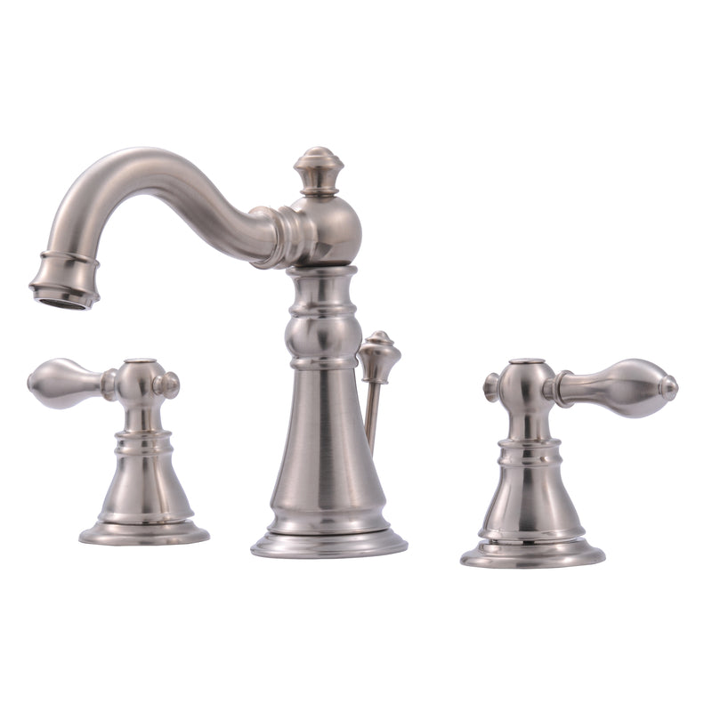 MARKIMEX INC, Ultra Faucets 1.2 GPM Two-Handle Brushed Nickel Lavatory Faucet with Pop-Up Drain 6 to 10 in.