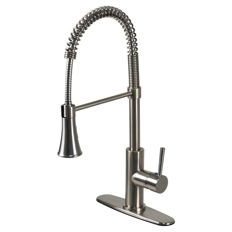 MARKIMEX INC, Ultra Faucets Euro One Handle Brushed Nickel Pull-Down Kitchen Faucet