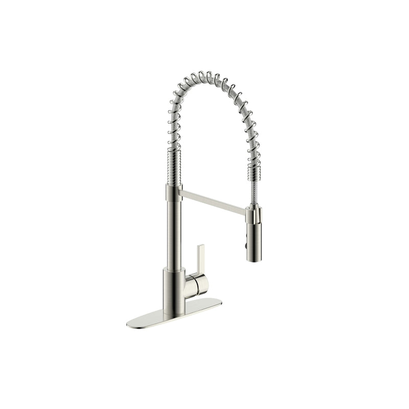 MARKIMEX INC, Ultra Faucets Euro One Handle Brushed Nickel Pull-Down Kitchen Faucet