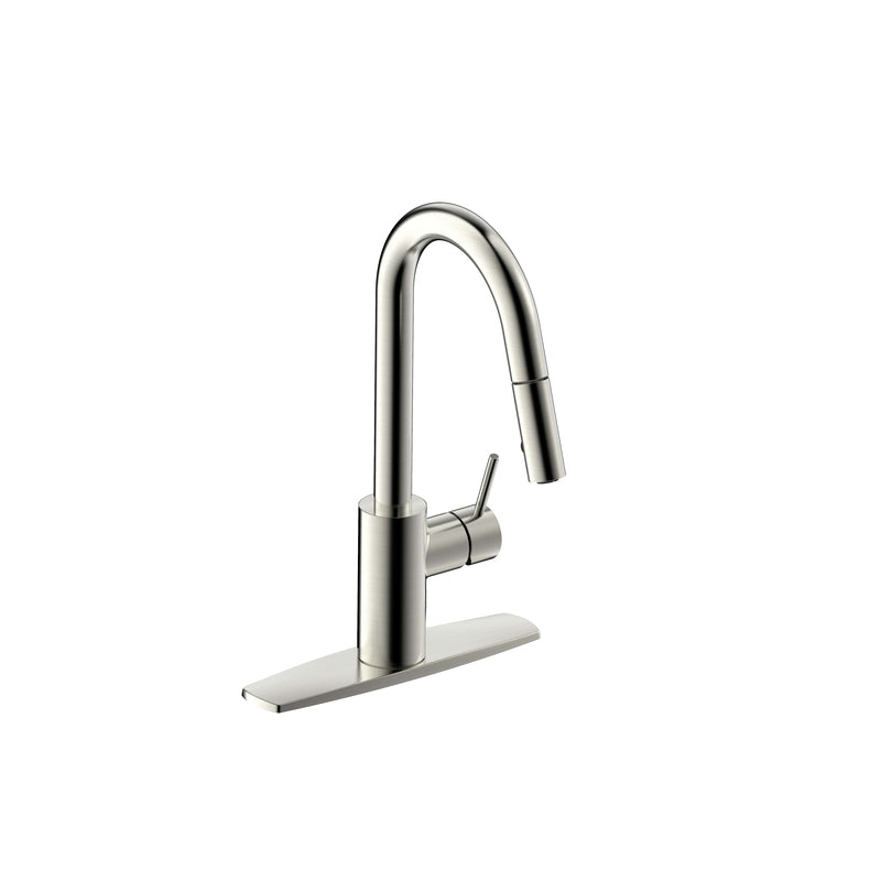 MARKIMEX INC, Ultra Faucets Euro One Handle Brushed Nickel Pull-Down Kitchen Faucet