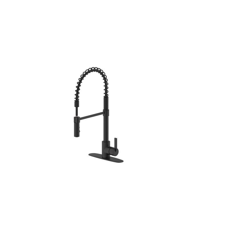 MARKIMEX INC, Ultra Faucets Euro One Handle Matte Black Pull-Down Kitchen Faucet