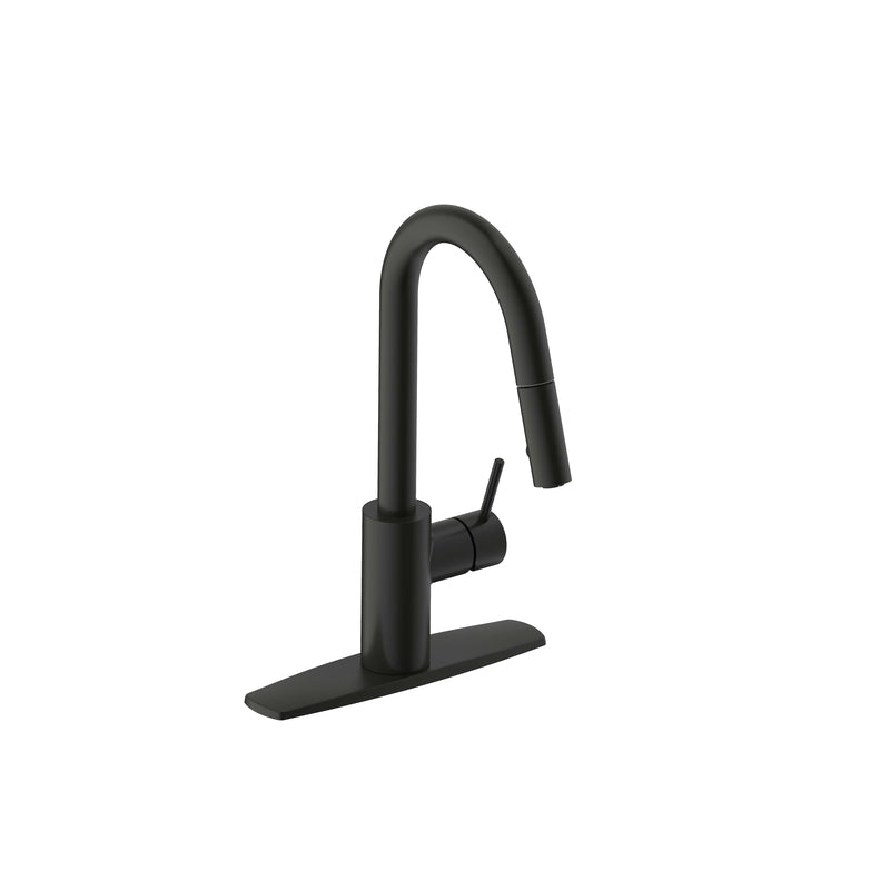 MARKIMEX INC, Ultra Faucets Euro One Handle Matte Black Pull-Down Kitchen Faucet