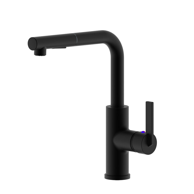 MARKIMEX INC, Ultra Faucets Hena One Handle Matte Black Pull-Out Kitchen Faucet