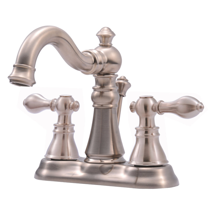 MARKIMEX INC, Ultra Faucets Signature Brushed Nickel Centerset Bathroom Sink Faucet 4 in.