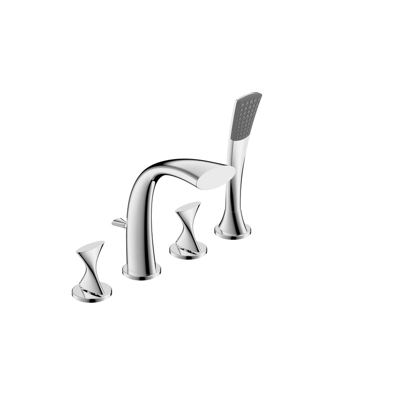 MARKIMEX INC, Ultra Faucets Twist 2-Handle Polished Chrome Deck Mount Tub Faucet