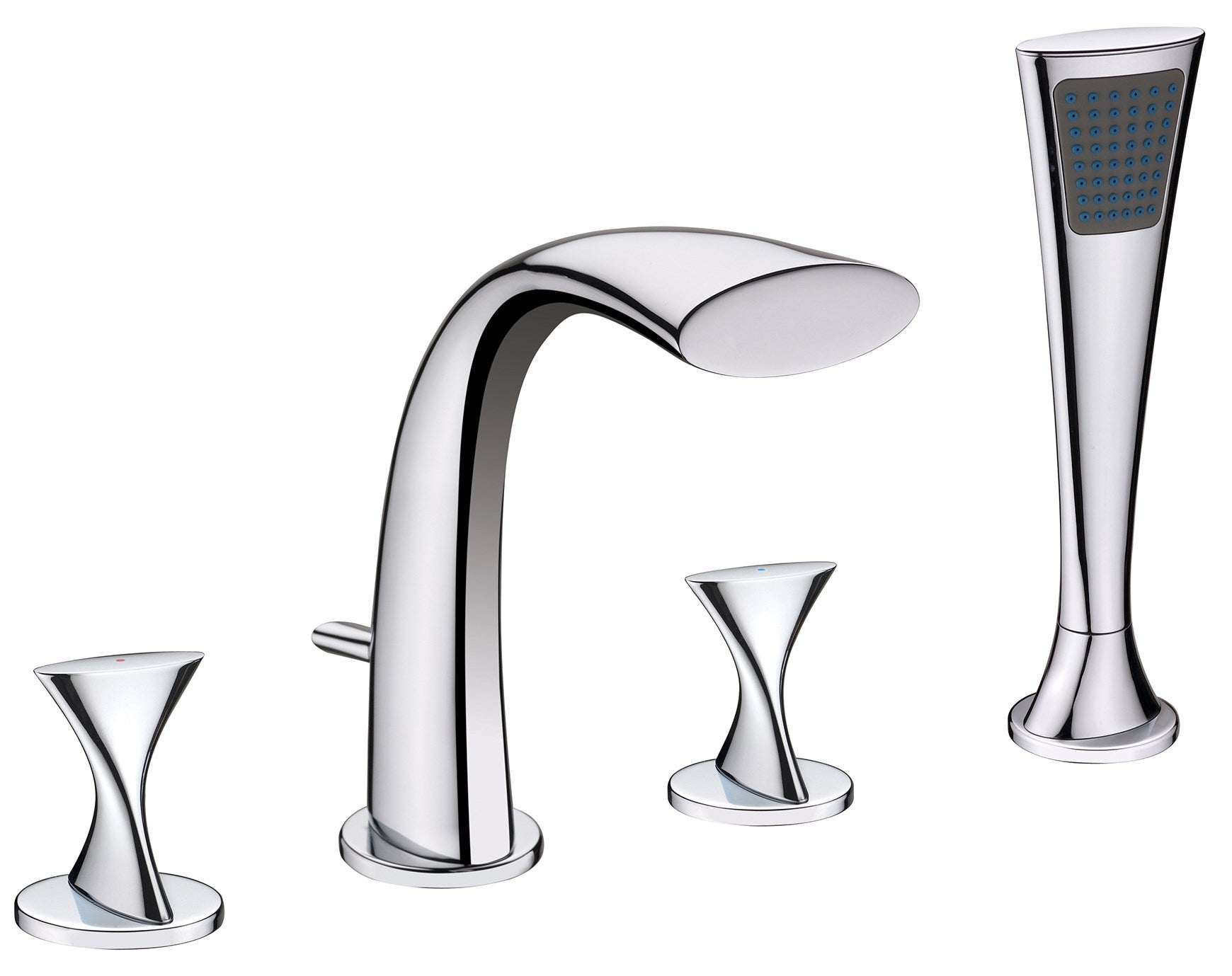 MARKIMEX INC, Ultra Faucets Twist 2-Handle Polished Chrome Deck Mount Tub Faucet