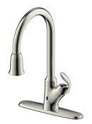 Ultra Faucets, Ultra Faucets UF19303 Brushed Nickel Single Handle Transitional Infrared Sensor Kitchen Faucet With Pull-Down Spray