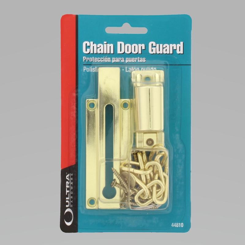 WORLD AND MAIN CRANBURY LLC, Ultra Hardware 2 in. H X 3 in. L Polished Brass Steel Chain Door Guard