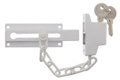 WORLD AND MAIN CRANBURY LLC, Ultra Hardware 2 in. H X 3 in. L White Steel Chain Door Guard