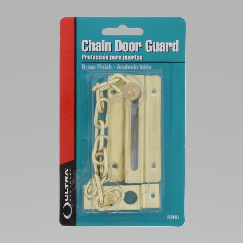 WORLD AND MAIN CRANBURY LLC, Ultra Hardware 3.75 in. H X 6.5 in. L Polished Brass Steel Chain Door Guard