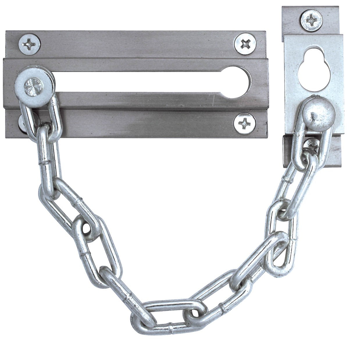 WORLD AND MAIN CRANBURY LLC, Ultra Hardware 4 in. H X 7.5 in. L Chrome Steel Chain Door Guard