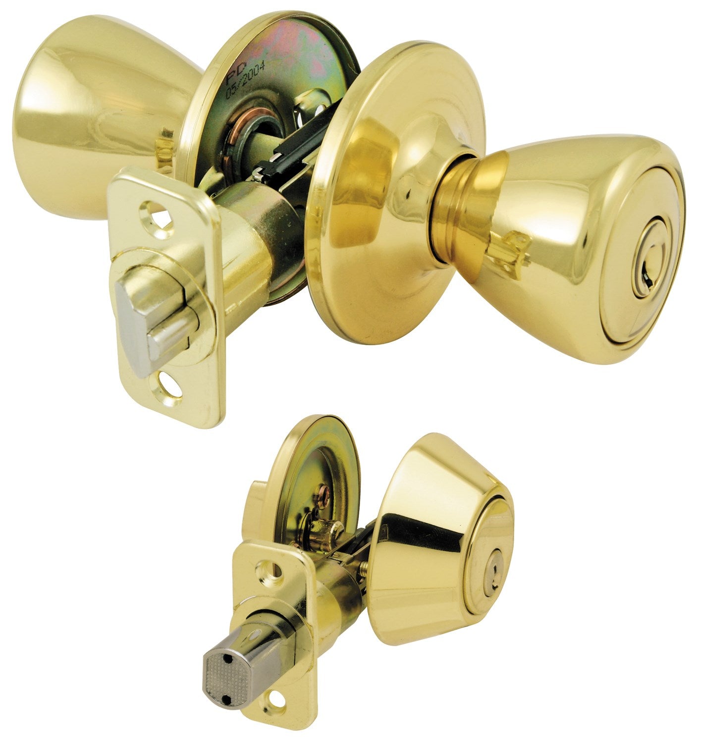 WORLD AND MAIN LLC - ULTRA, Ultra Hardware 84000 Polished Brass Rittenhouse Keyed Entry Knob & Single Deadbolt Combo