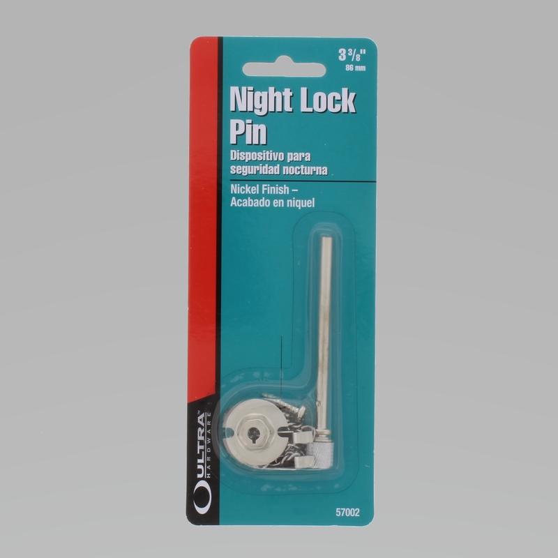 WORLD AND MAIN CRANBURY LLC, Ultra Hardware Nickel Metal Security Night Lock Pin 1 pc