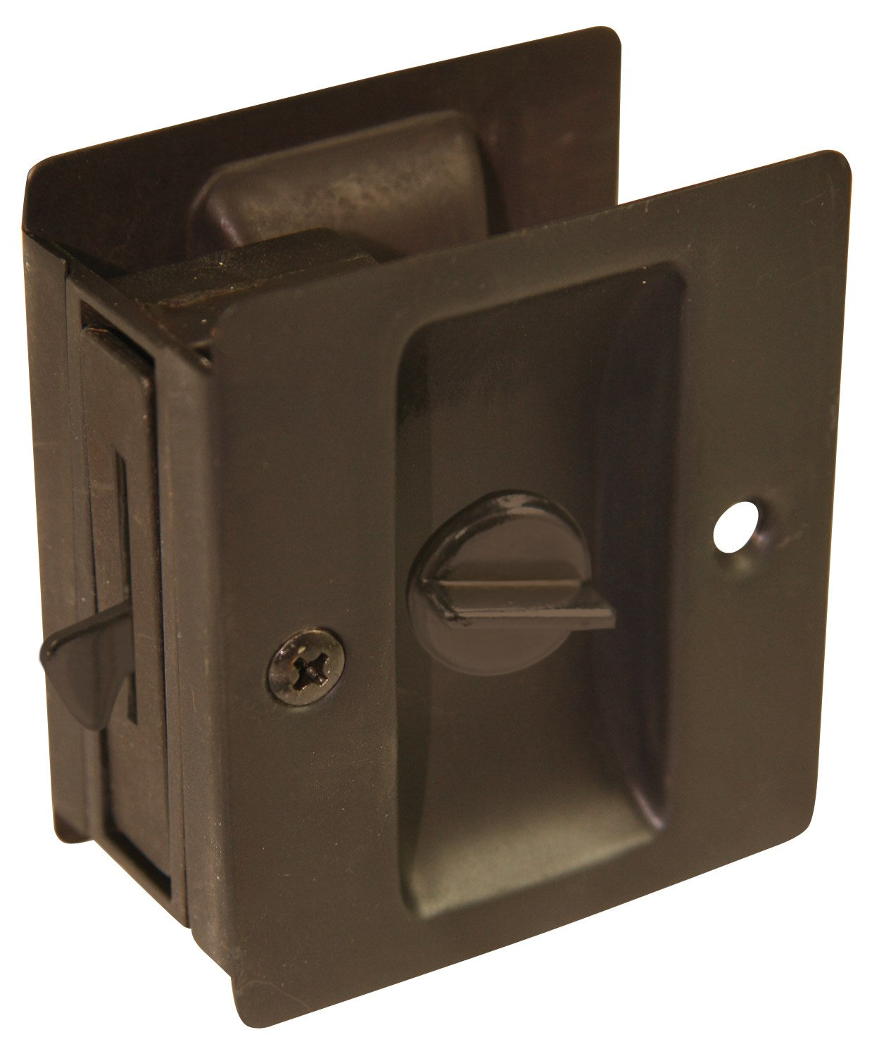 WORLD AND MAIN CRANBURY LLC, Ultra Hardware Oil Rubbed Bronze Metal Pocket Door Privacy Lock 1 pc