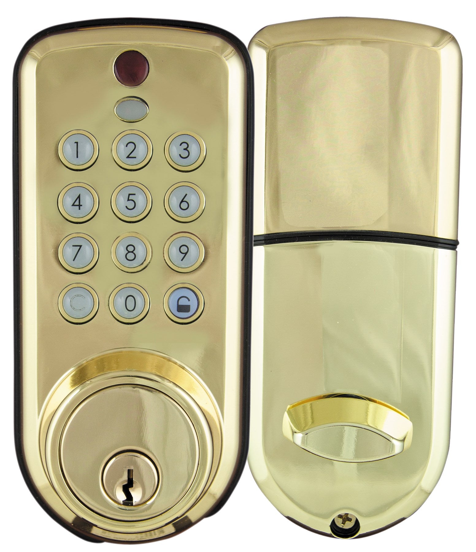 WORLD AND MAIN CRANBURY LLC, Ultra Hardware Polished Brass Chrome Keyed Bolt Lock