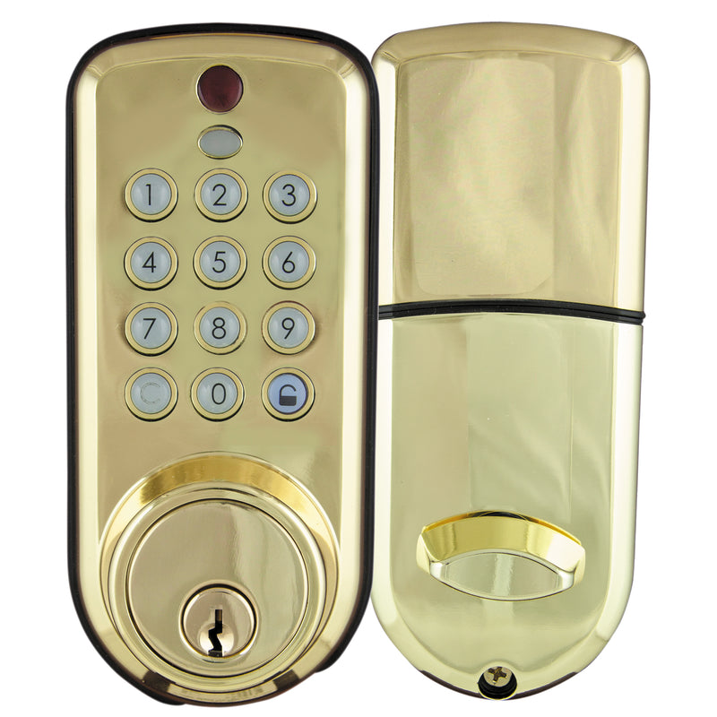 WORLD AND MAIN CRANBURY LLC, Ultra Hardware Polished Brass Chrome Keyed Bolt Lock