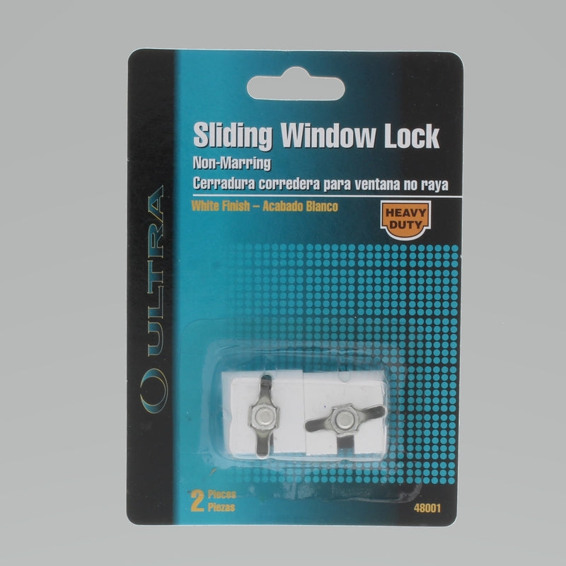 WORLD AND MAIN CRANBURY LLC, Ultra Hardware White Metal Window Lock 1 in. H 2 pk