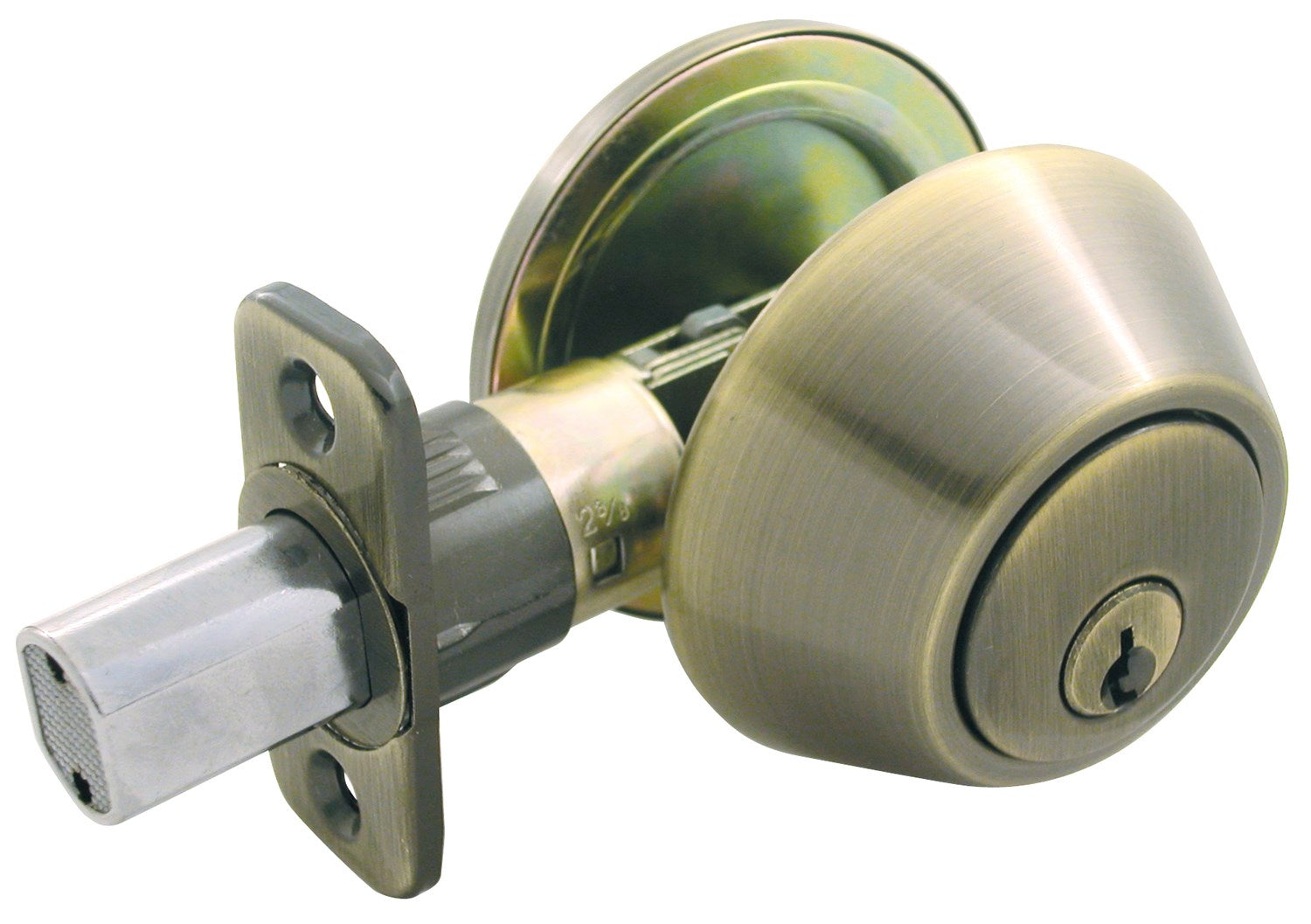 WORLD AND MAIN CRANBURY LLC, Ultra Security Antique Brass Metal Single Cylinder Deadbolt