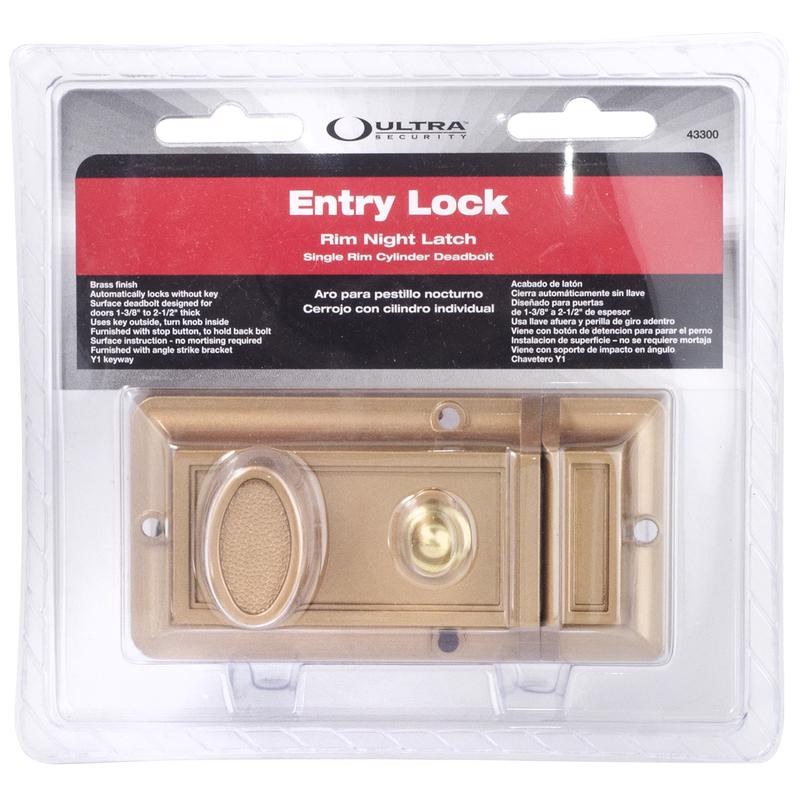 WORLD AND MAIN CRANBURY LLC, Ultra Security Bright Brass Metal Night Latch